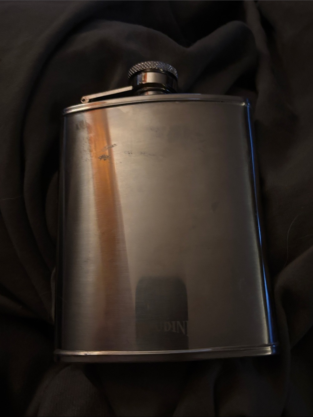 Stainless Steel Hip Flask - Gunmetal Finish